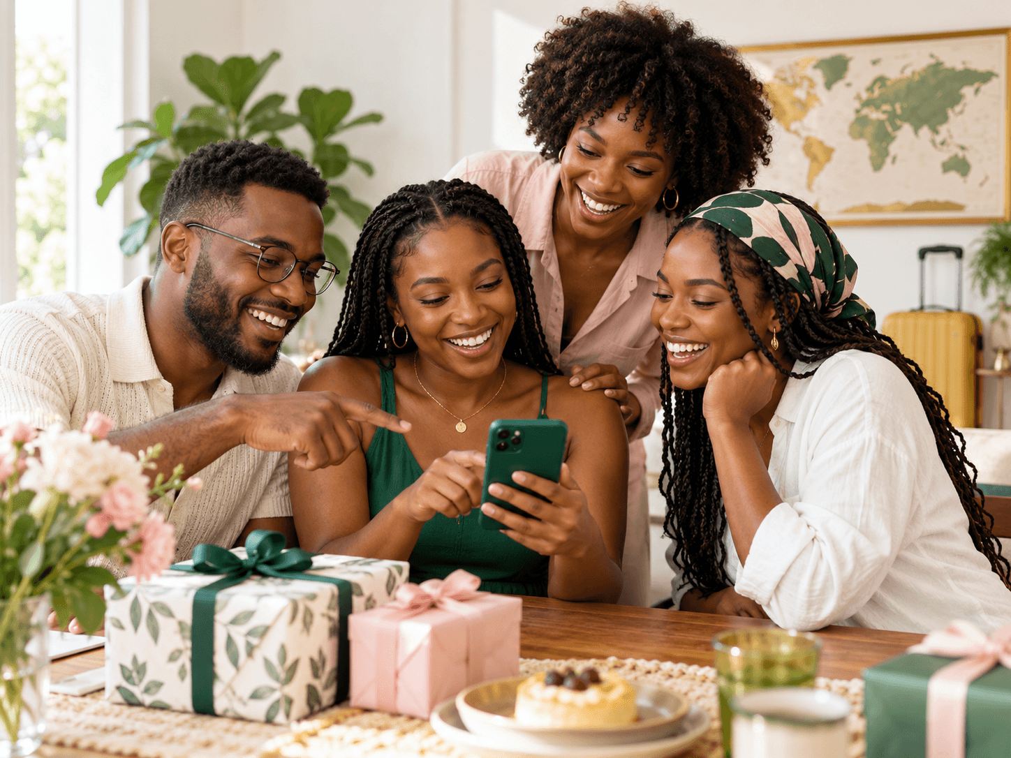 Friends contributing together to a celebration fund